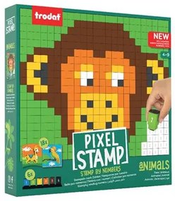 Kreatív foglalkoztató füzet, bélyegzős, TRODAT Creativ Pixelstamp, állatok (ITCRPXSAN)