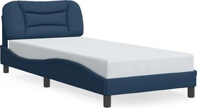 vidaXL ágykeret matrac nélkül Hvar 90x200 cm kék szövet