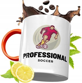 Narancssárga Bögre Labdarúgóknak Ajándék fényképes nyomtatással