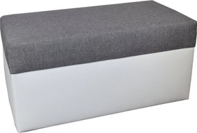 Pufa, Puff, Nyitható Láda, 80x40x40 CM, Kétszínű, Öko-bőr Fonott