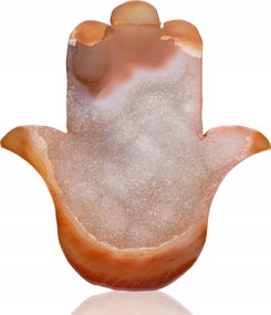 Hamsa természetes kőből Achát Gyönyörű Példány 264g kéz állvány 110