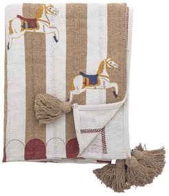 Fehér-barna újrahasznosított pamut takaró 130x160 cm Merry-go-round – Bloomingville