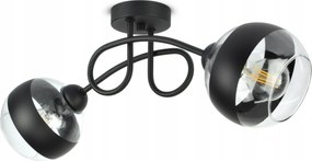 Mennyezeti FĂŒggĆ LĂĄmpa CsillĂĄr Fekete Ăveg Gömbök Fekete Belt PE2 Led E27