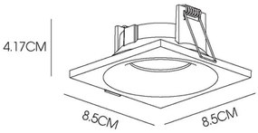Lucide 09924/01/30 - Fürdőszobai beépíthető lámpa ZIVA 1xGU10/50W/230V IP44