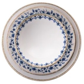 18 részes étkészlet fehér/kék/porcelán