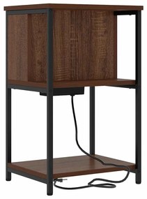 Éjjeliszekrény 2 pcs barna tölgy 38 x 31 x 61 cm Faanyag