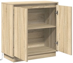 LED-es oldalszekrény Sonoma tölgy színben - 71 x 34,5 x 75 cm - Mérnökelt fából készült