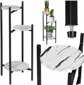 Virágtartó fém állvány Tretorri fehér márvány