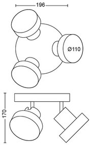 Philips 50603/30/P0 - LED Dimmelhető spotlámpa BUKKO 3xLED/4,3W/230V