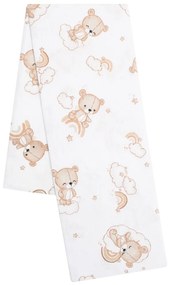 Flanel pelenka nyomtatott mintával New Baby maci fehér