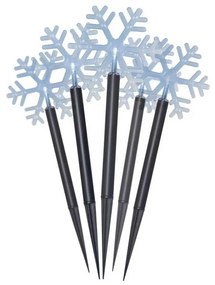 LED Karácsonyi kültéri dekoráció 5xLED/3xAA IP44 hópelyhek