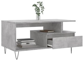 Betonszürke szerelt fa dohányzóasztal 90x49x45 cm