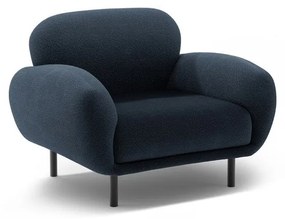 Sötétkék buklé fotel Poppy – Micadoni