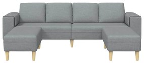 Kanapé Szett 3 pcs Világosszürke szövet