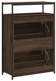 barna tölgyszínű szerelt fa cipősszekrény 75 x 34 x 112 cm