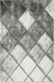 Puha Rombusz Szőnyeg Szürke Ezüstös Krémszínű Csillogó Felix 120x170 cm