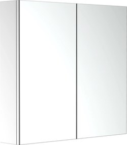 HOMCOM Rozsdamentes Acél Tükrös Szekrény Tárolópolccal Fürdőszoba WC-hez dim. 60L x 12W x 55H cm | Aosom