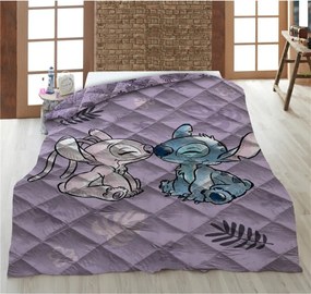 Disney Lilo és Stitch, A csillagkutya Love Story steppelt ágytakaró, paplan 140x200cm