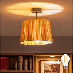 BRILAGI - LED felületre szerelhető csillár CERIA BOHO 1xE27/60W/230V Ø 30 cm fekete/rafia