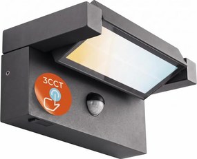 LED kültéri fali lámpa érzékelővel LED/25W/230V IP54 fekete
