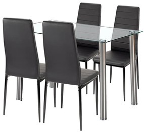 Nolen 4+1 étkező garnitúra fekete