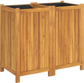 vidaXL tömör akácfa kerti virágtartó béléssel 84 x 42 x 75 cm
