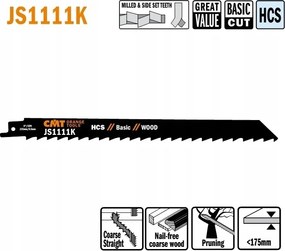 Cmt JS1111K-5 szablyafűrész L 225 I 205 H 19 K 1,25 Ts 8,5