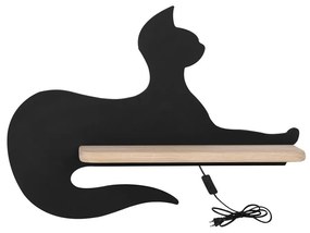 LED gyerekszoba fali lámpa polccal BLACK CAT LED/5W/230V
