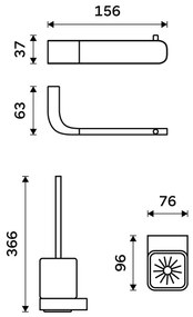 NIMCO NK készlet-94KN-26 - Falra szerelhető WC kefe és wc papír tartó NIKAU króm