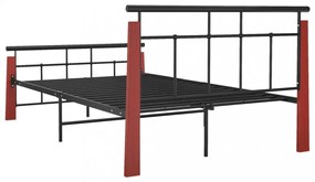 fém és tömör tölgyfa ágykeret 120 x 200 cm