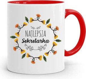 Piros Bögre Ajándék A Legjobb Titkárnőnek fényképes nyomtatással