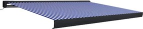 vidaXL kék és fehér motorizált kazettás napellenző 350 x 250 cm
