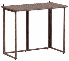 barna polyrattan összecsukható kerti asztal 90x51x75 cm