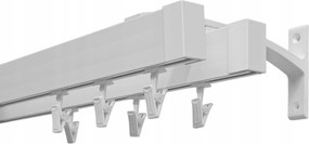 Dupla Sínre Szerelhető Függönykarnis Alu Fehér Prestige 300 CM