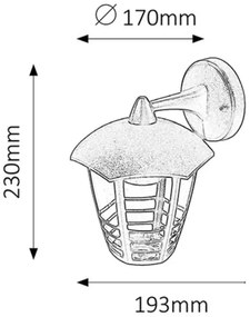 Rabalux 8617 - Kültéri fali lámpa MARSEILLE 1xE27/60W/230V