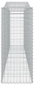 vidaXL 3 db íves horganyzott vas gabion kosár 400x50x120/140 cm