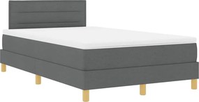 vidaXL LED Box Spring Ágy matracmal Sötétszürke 120 x 190 cm szövet