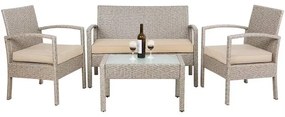 Casaria® Rattan szett - krémszínű