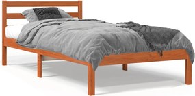 vidaXL viaszbarna tömör fenyőfa ágy matrac nélkül 90 x 190 cm