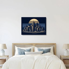 Üveg kép – Geometrikus város (70x50 cm)