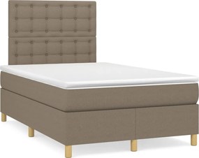 vidaXL tópszínű szövet rugós ágy matraccal 120 x 200 cm