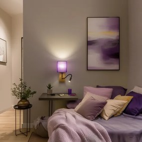 Brilagi - LED Fali lámpa NUBILA WOOD 1xE27/25W/230V + LED/3W tölgy/lila