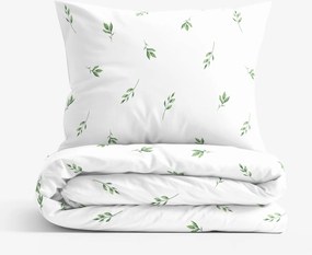 Goldea pamut ágyneműhuzat - oliva levelek 140 x 200 és 70 x 90 cm
