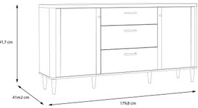 Fiókos komód VIRO, barna/bézs