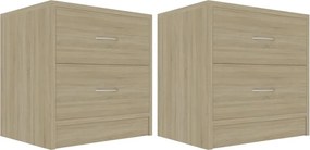 vidaXL 2 db sonoma tölgy színű szerelt fa éjjeliszekrény 40x30x40 cm