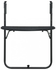 fekete rattan hatású műanyag függő erkélyasztal 60x64x83,5 cm