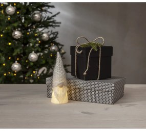 Fehér-szürke fénydekoráció karácsonyi mintával ø 6,5 cm Joylight – Star Trading