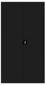 Fém irattároló irodai szekrény TOMASZ, 900 x 1850 x 450 mm, fekete