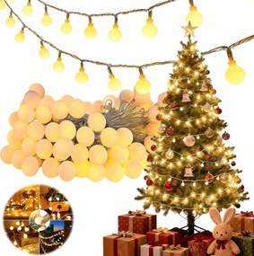 Girland 27m (200 Led lámpa) IP44 Golyók, Warm White Meleg Fehér