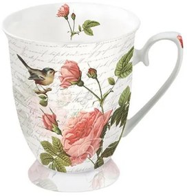 Vintage virágos porcelánbögre talpas Sophie 250ml